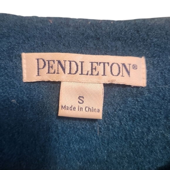 VINTAGE PENDELTON TEAL MERINO WOOL BLAZER SIZE SMALL - Picture 6 of 9